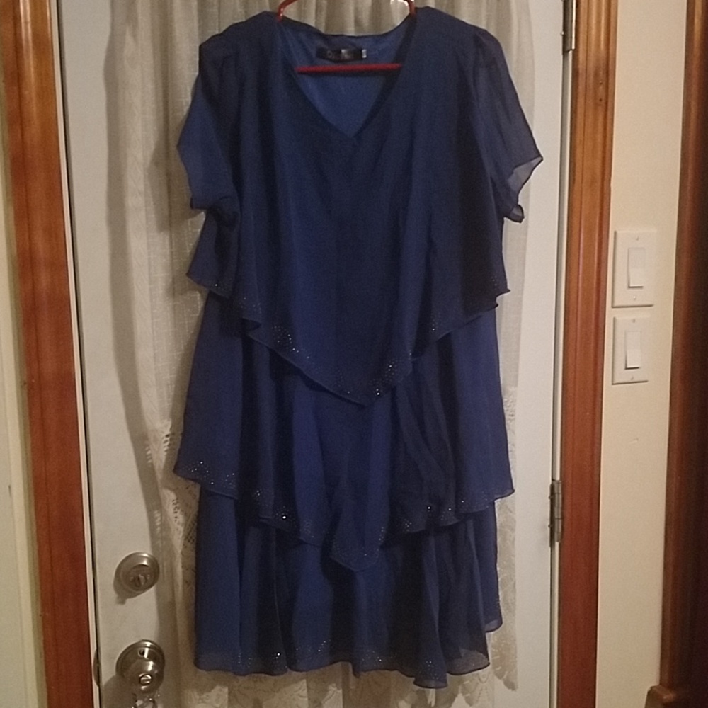 Blue silk dress with bling!